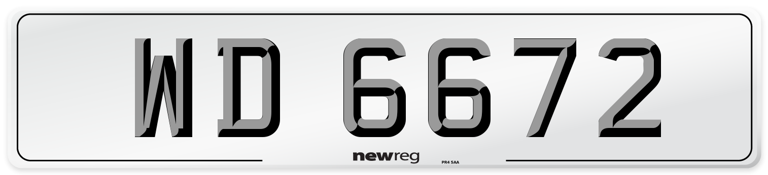 WD 6672 Number Plate from New Reg